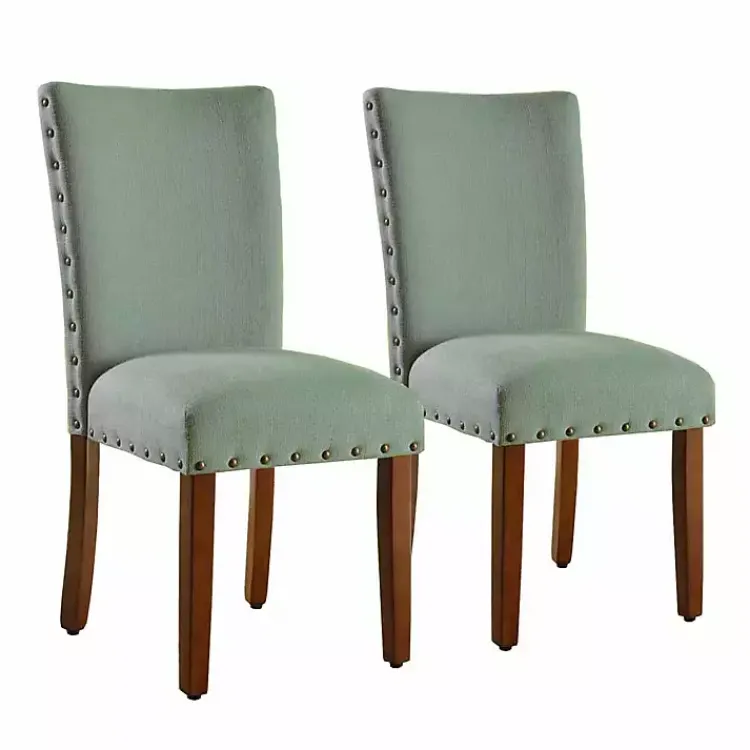 Dining Chairs-Kirklands Home Seafoam Parsons Chairs, Set of 2 Green