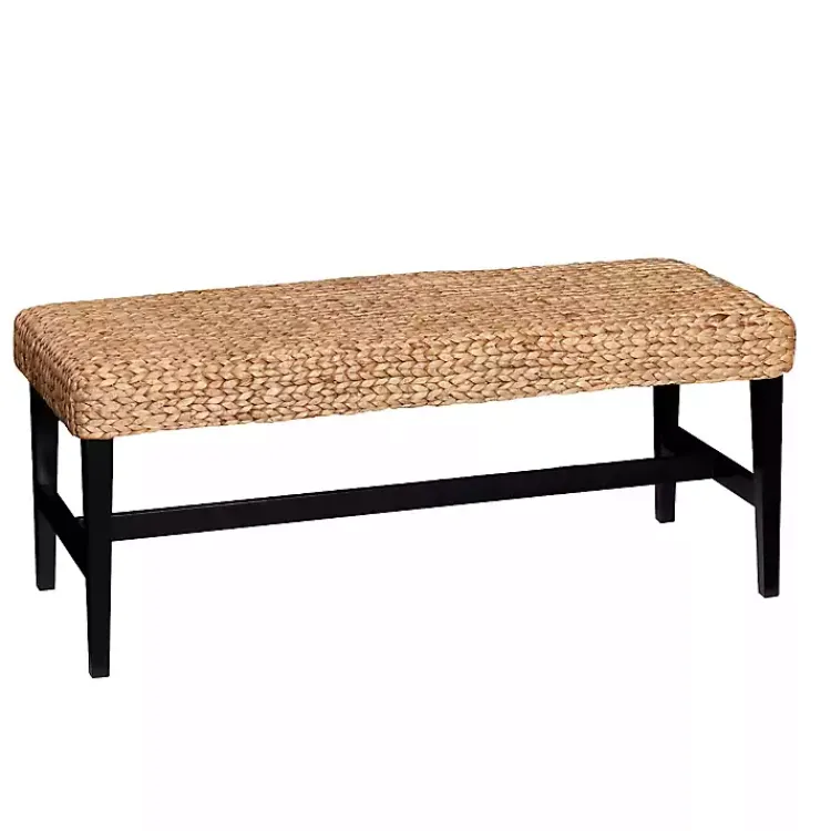 Benches & Ottomans-Kirklands Home Natural Blanchard Water Hyacinth Bench Tan