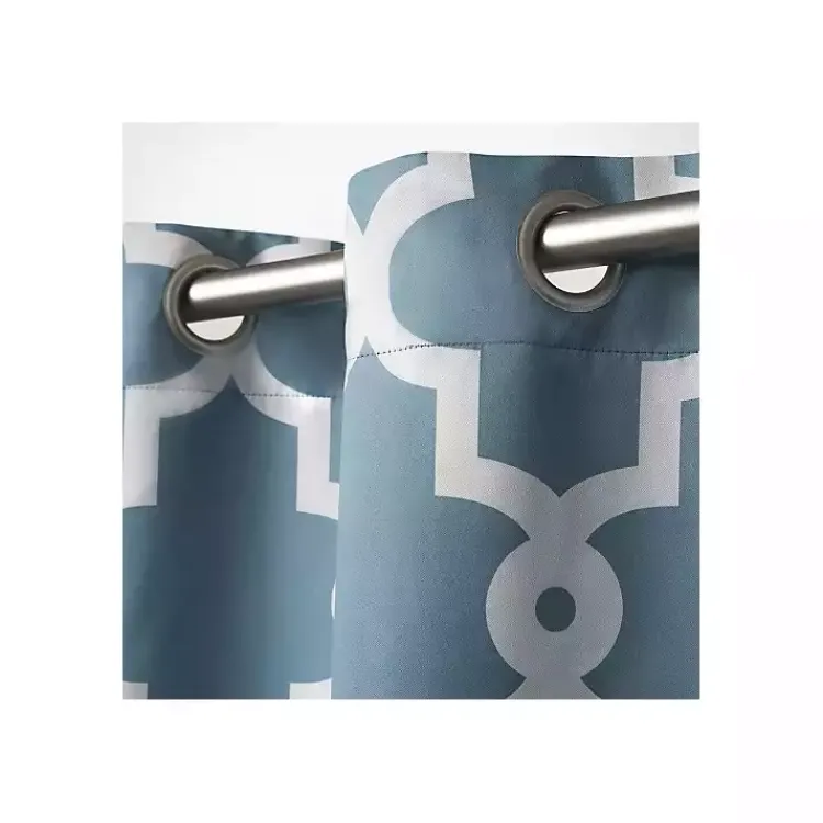 Curtains & Drapes-Kirklands Home Teal Maxwell Blackout Curtain Panel Set, 96 in. Blue