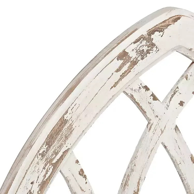 Wall Plaques-Kirklands Home Antiqued Window Pane Arch Plaque White