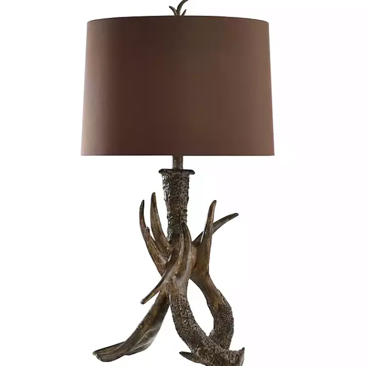 Table Lamps-Kirklands Home Faux Antler Table Lamp Brown