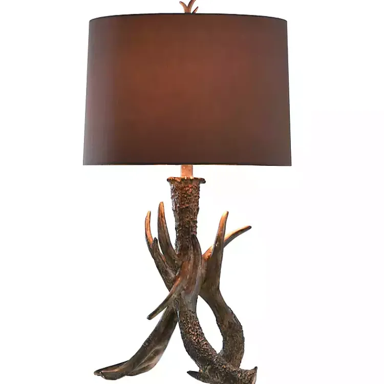 Table Lamps-Kirklands Home Faux Antler Table Lamp Brown