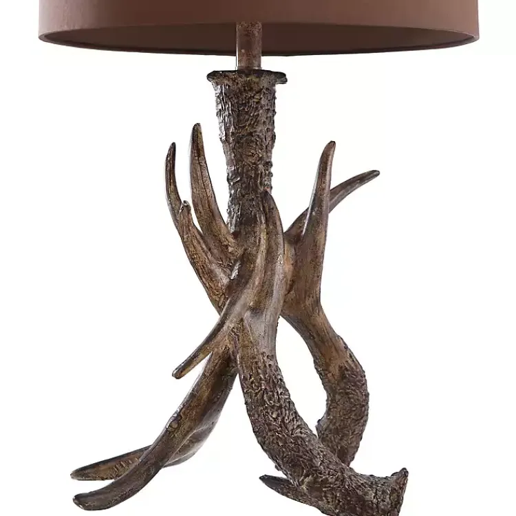 Table Lamps-Kirklands Home Faux Antler Table Lamp Brown
