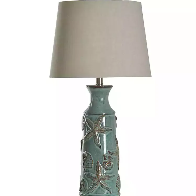 Table Lamps-Kirklands Home Blue Bay Nautical Ceramic Table Lamp Tan