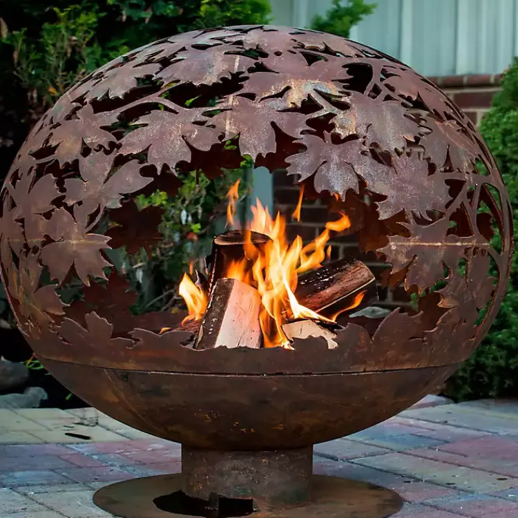 Fire Pits-Kirklands Home Forest Globe Fire Pit Orange