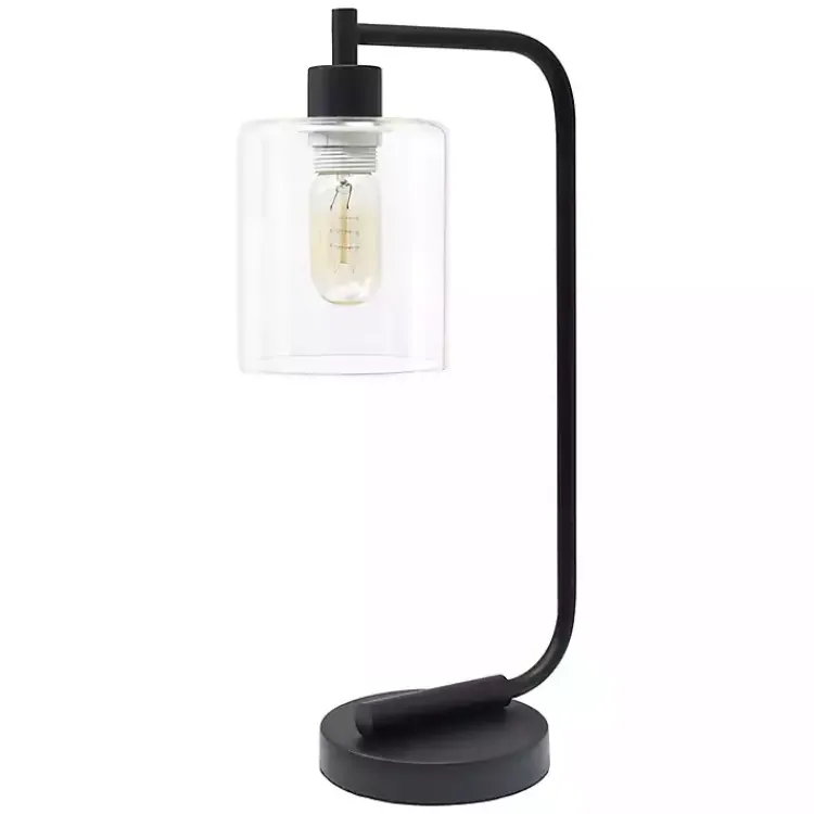 Table Lamps-Kirklands Home Industrial Black Iron Desk Lamp Clear