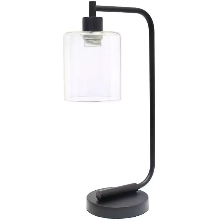 Table Lamps-Kirklands Home Industrial Black Iron Desk Lamp Clear