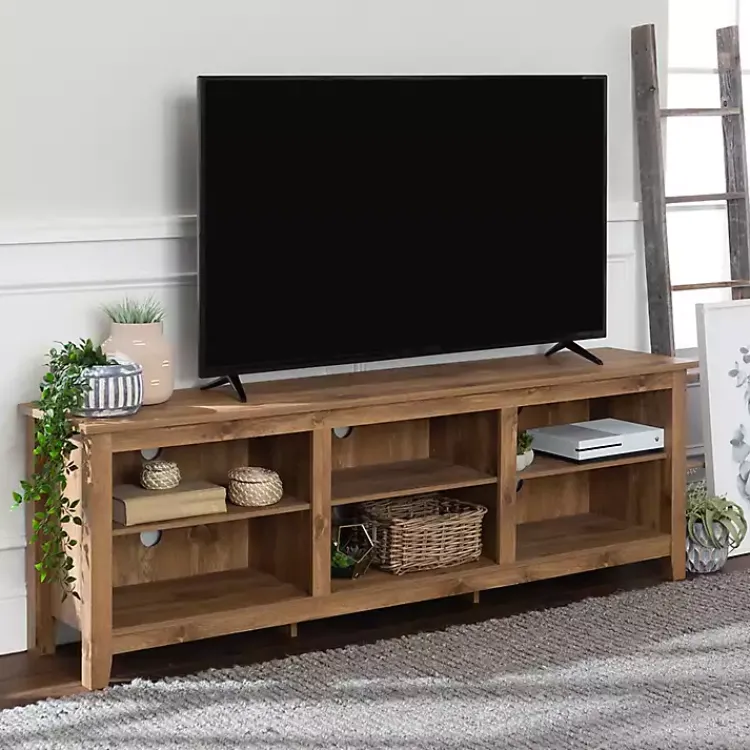 Tv Stands & Media Consoles-Kirklands Home Barnwood TV Stand, 70 in. Brown