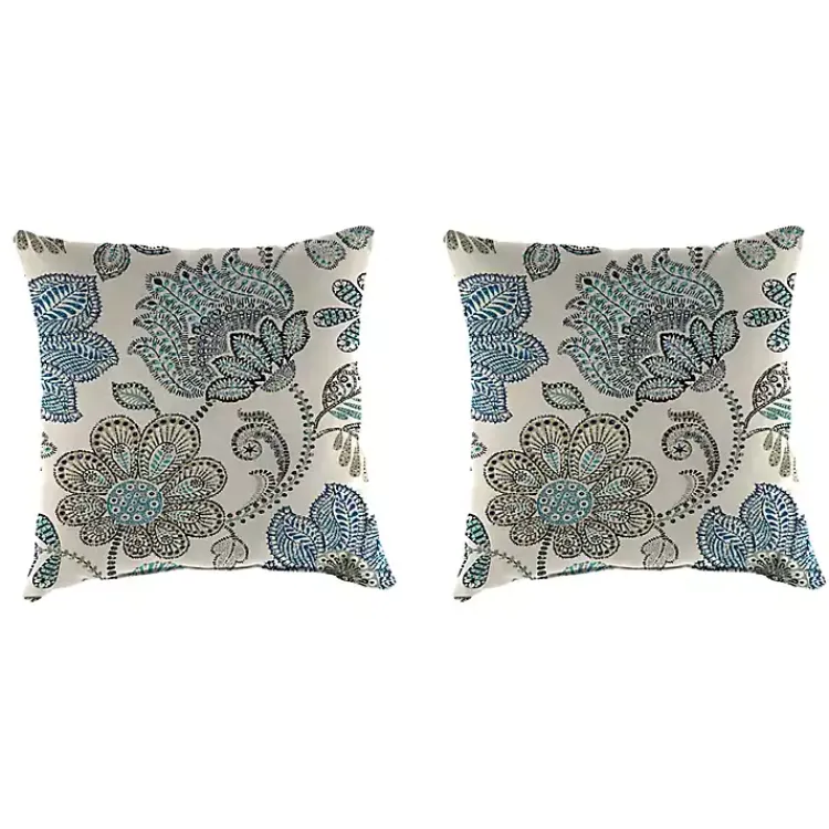 Outdoor Cushions & Pillows-Kirklands Home Denim Busan Outdoor Pillows, Set of 2