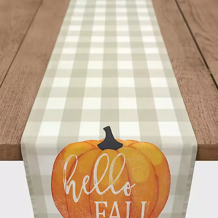 Table Linens-Kirklands Home Hello Fall Buffalo Check Table Runner