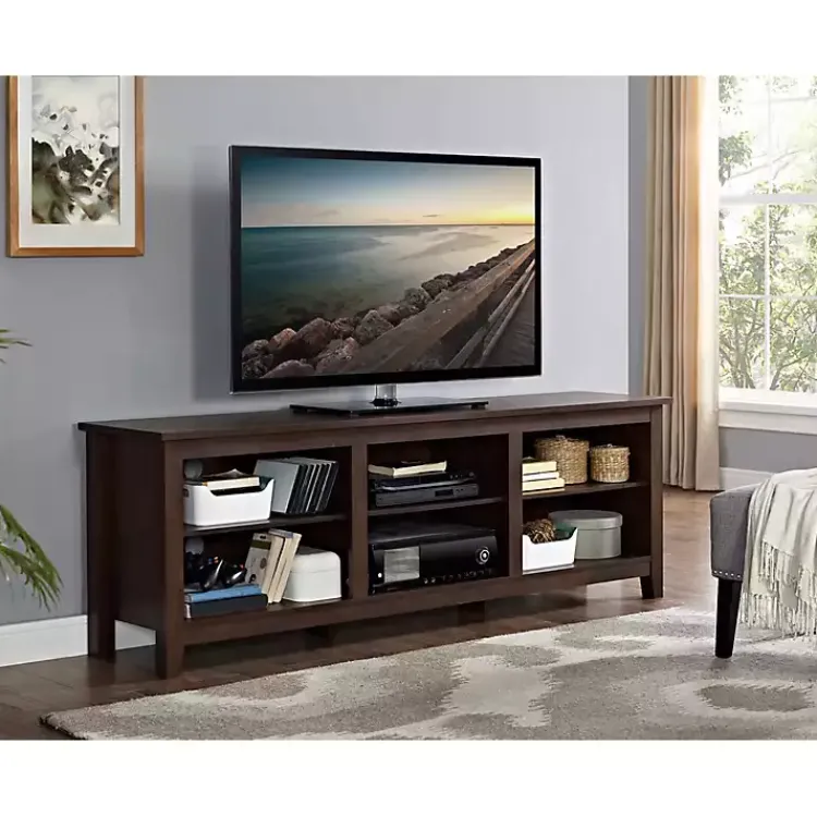 Tv Stands & Media Consoles-Kirklands Home Wood TV Stand, 70 in. Brown