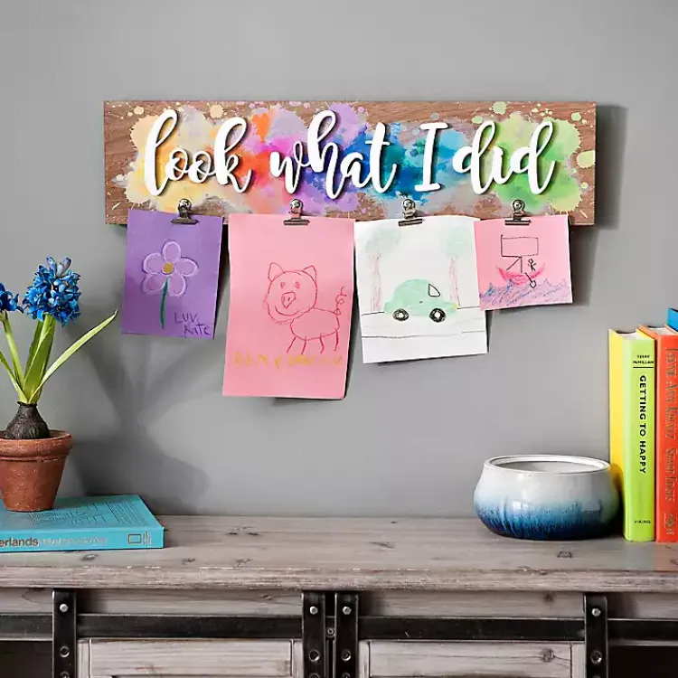 Wall Quotes & Signs-Kirklands Home Splattered Look What I Did Plaque with Clips Multi