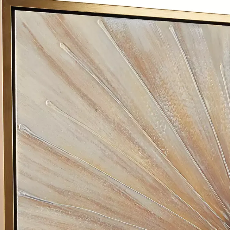 Canvas Art-Kirklands Home Gold Contemporary Burst Framed Canvas Art Print