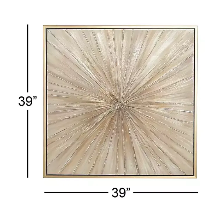 Canvas Art-Kirklands Home Gold Contemporary Burst Framed Canvas Art Print