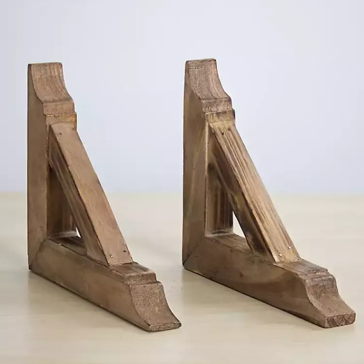 Shelves-Kirklands Home Brown Corbel Shelf Brackets, Set of 2