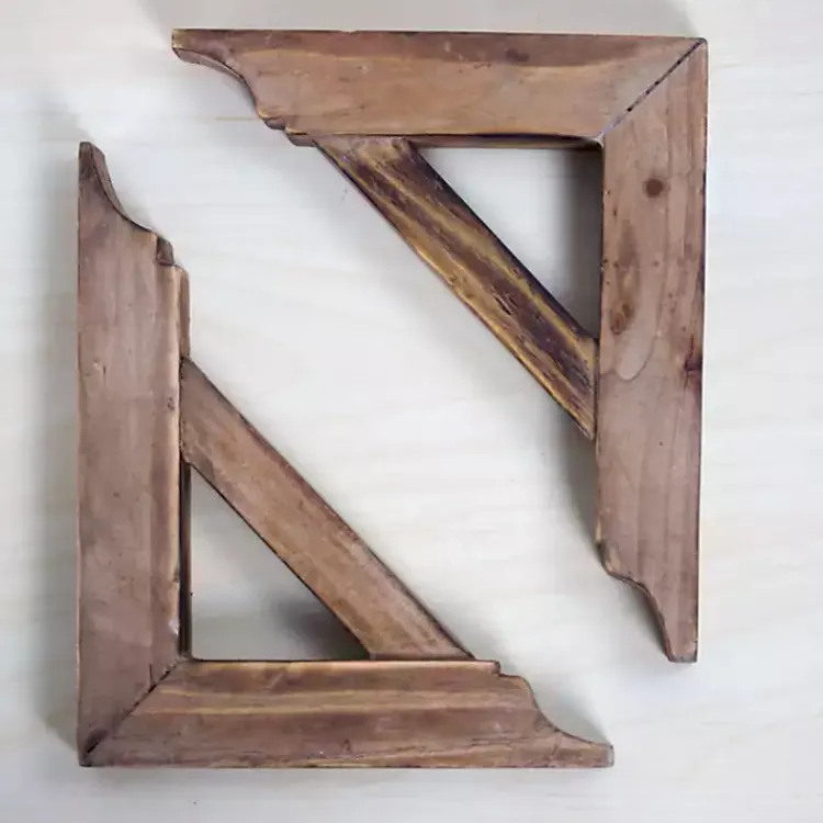 Shelves-Kirklands Home Brown Corbel Shelf Brackets, Set of 2