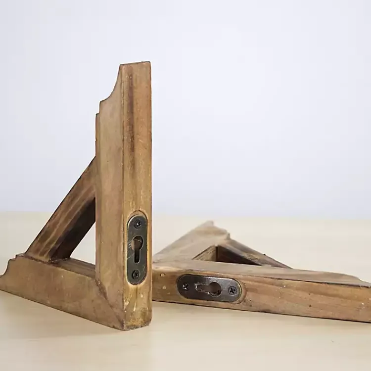 Shelves-Kirklands Home Brown Corbel Shelf Brackets, Set of 2