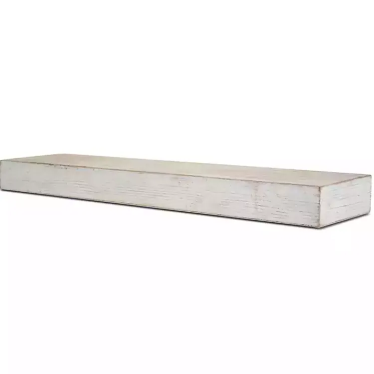 Shelves-Kirklands Home Whitewashed Wood Floating Shelf, 36 in.