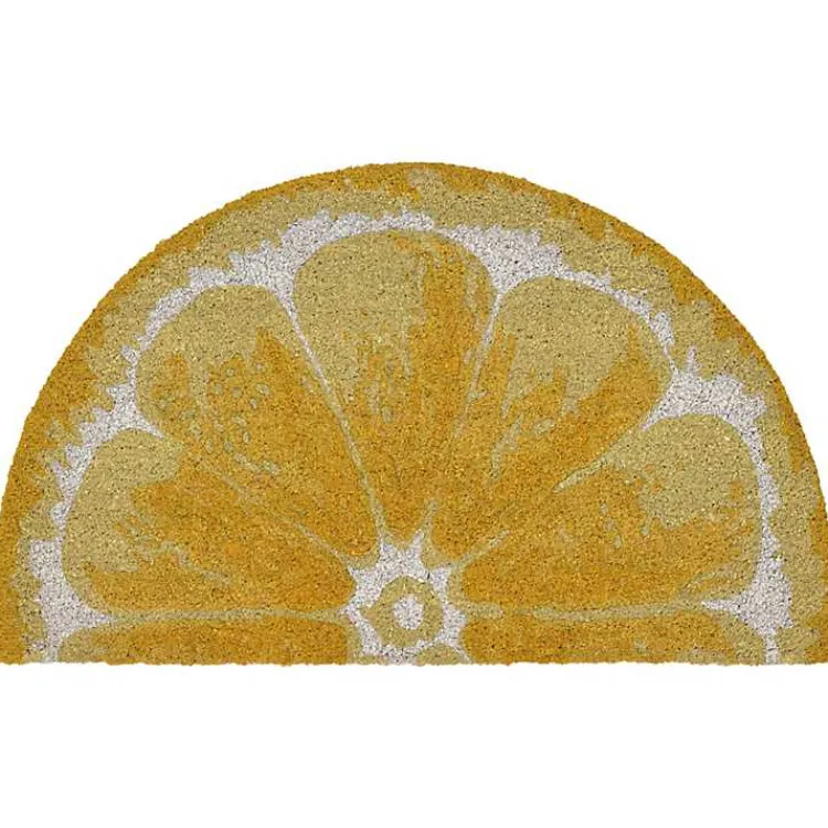 Doormats-Kirklands Home Lemon Slice Doormat Yellow