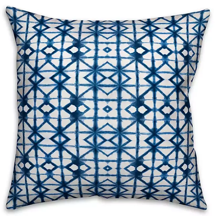 Outdoor Cushions & Pillows-Kirklands Home Blue Shibori Outdoor Pillow