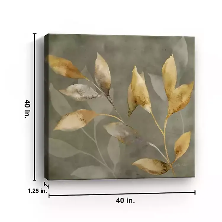Canvas Art-Kirklands Home Leaves on Gray Giclee Canvas Art Print