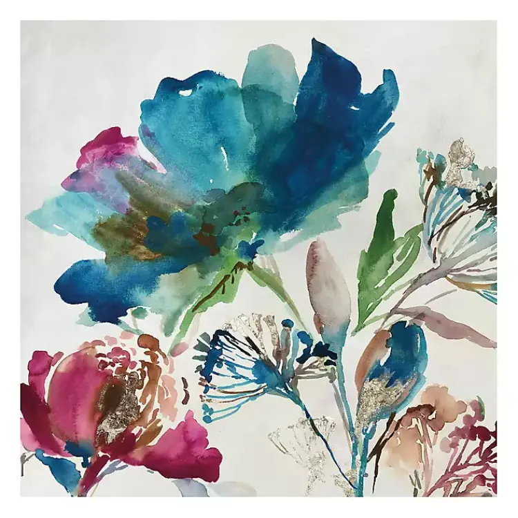 Canvas Art-Kirklands Home Turquoise on Watercolor Giclee Canvas Art Print