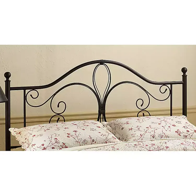 Beds & Headboards-Kirklands Home Bronze Meredith Metal Scroll Full/Queen Headboard Brown