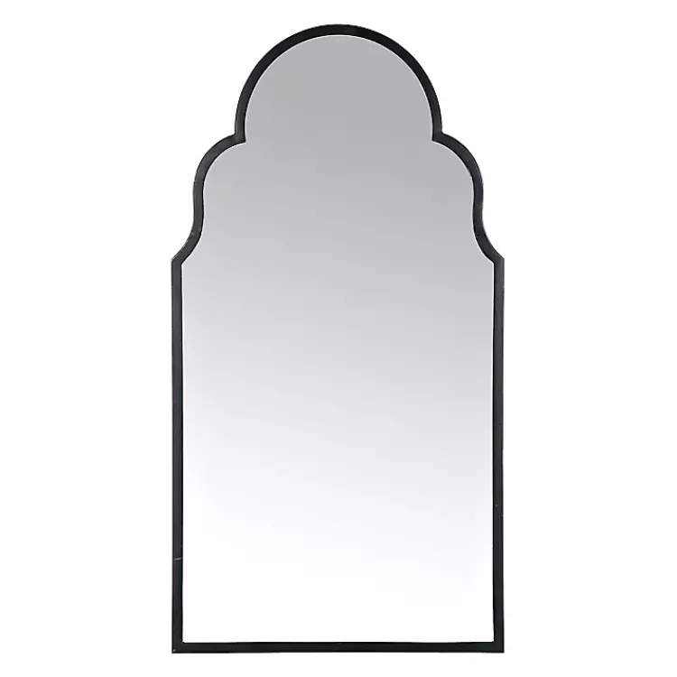 Decorative Mirrors-Kirklands Home Maria Metal Arch Wall Mirror Black
