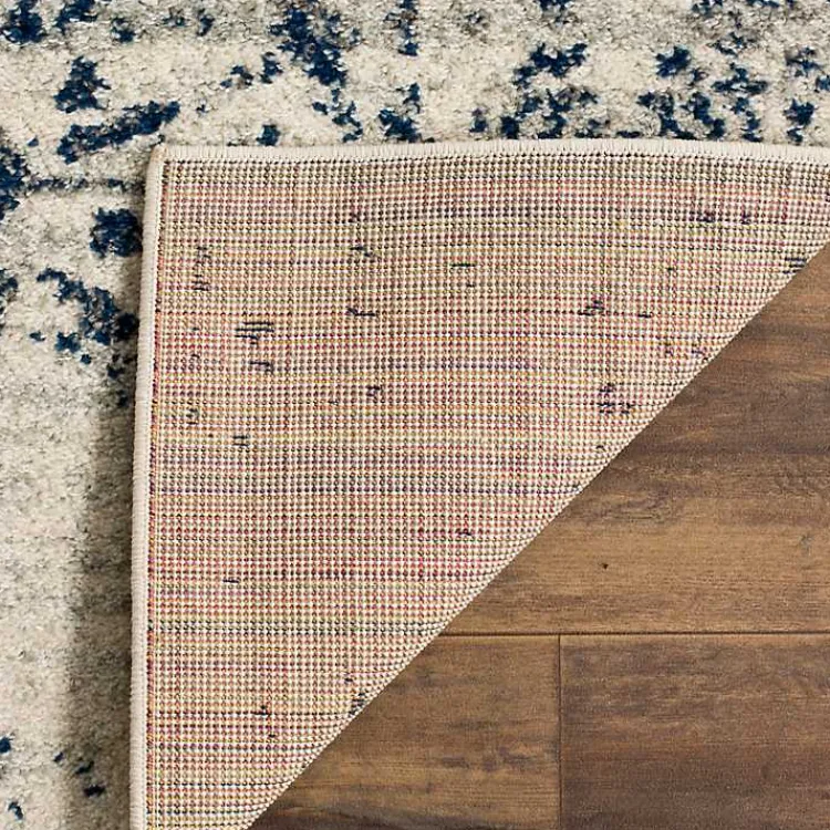 Area Rugs-Kirklands Home Navy and Cream Madison Distressed Area Rug, 5x7