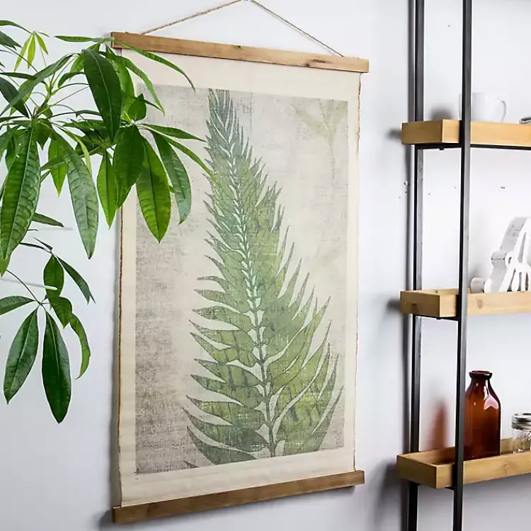 Wall Plaques-Kirklands Home Fern Leaf Scroll Tapestry Green