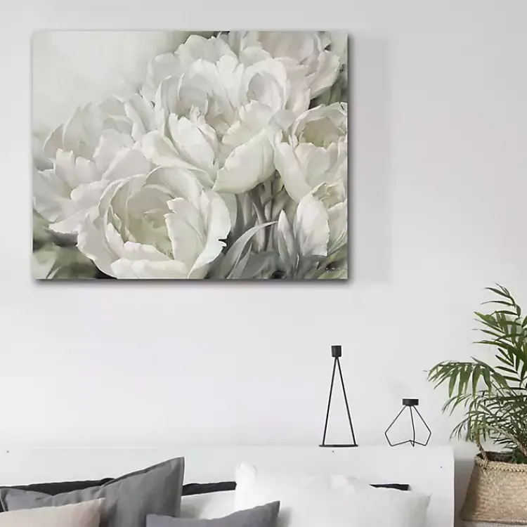 Canvas Art-Kirklands Home White Angelique Tulips Canvas Art Print, 40x30 in.