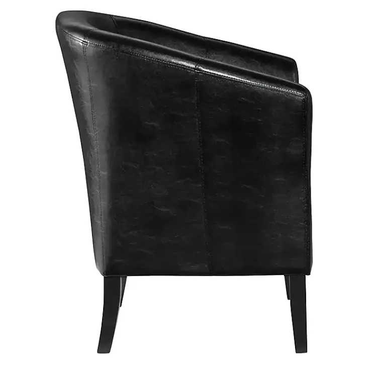 Accent Chairs-Kirklands Home Jack Barrel Back Club Chair Black