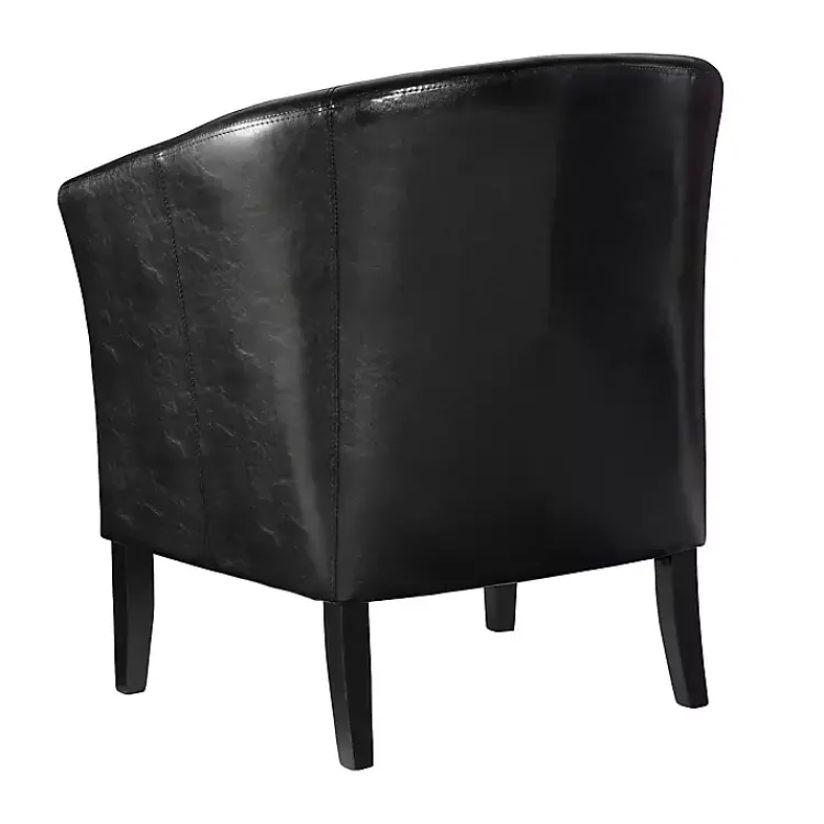Accent Chairs-Kirklands Home Jack Barrel Back Club Chair Black