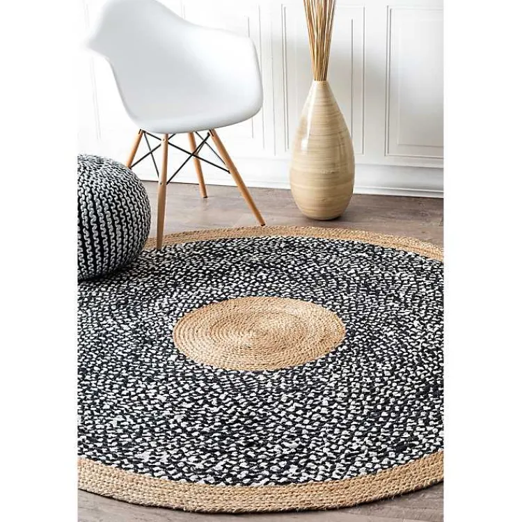 Area Rugs-Kirklands Home Natural Lesha Round Rug, 6 ft.