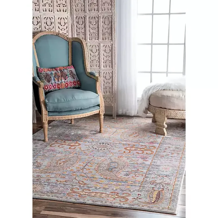 Area Rugs-Kirklands Home Blue Vintage Killian Area Rug, 5x8