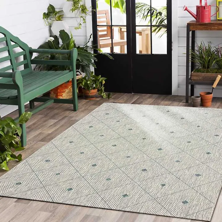 Outdoor Rugs-Kirklands Home Solitaire Sun Shower Outdoor Area Rug, 7x9
