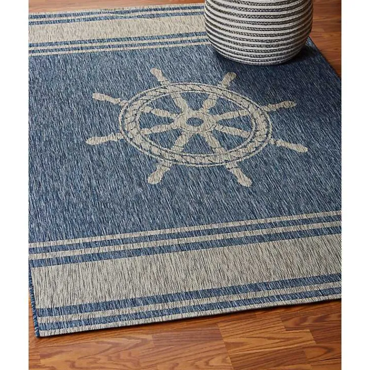 Outdoor Rugs-Kirklands Home Captiva Nautical Helm Outdoor Area Rug, 7x9