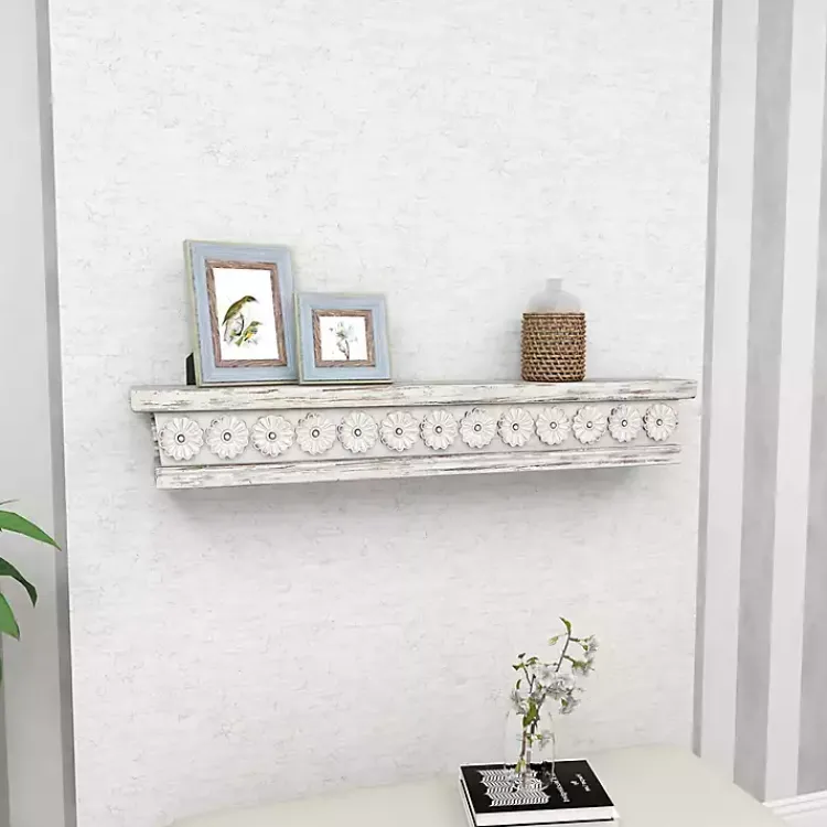 Shelves-Kirklands Home Ornate Farmhouse Wooden Wall Shelf, 36 in.