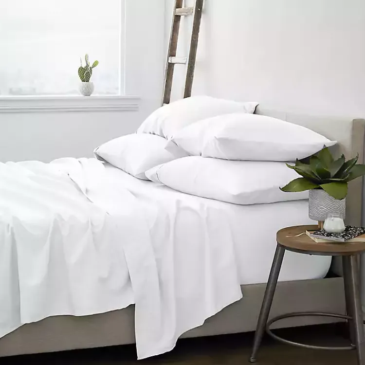 Bed Sheets-Kirklands Home Ultra Soft 6-pc. California King Sheet Set White