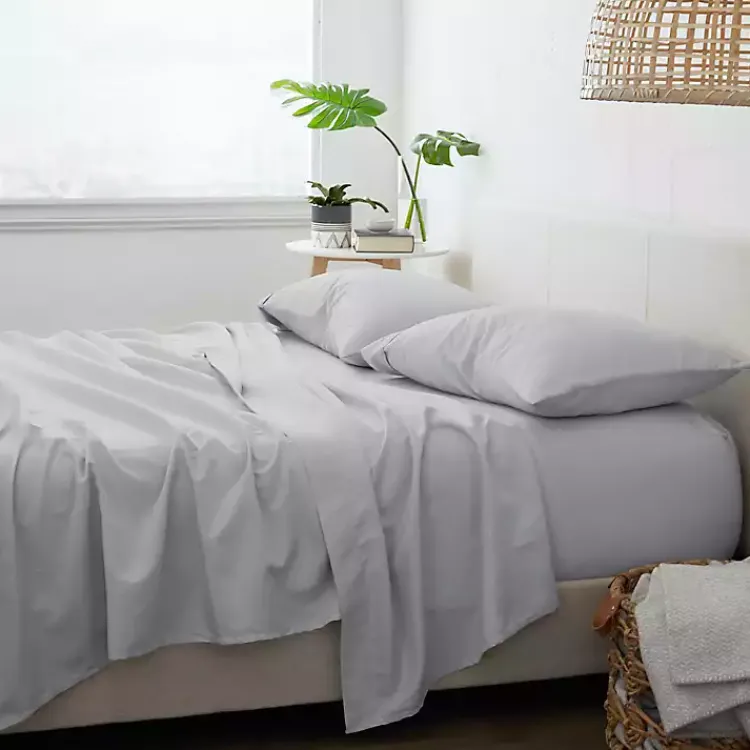 Bed Sheets-Kirklands Home Ultra Soft 4-pc. California King Sheet Set Gray