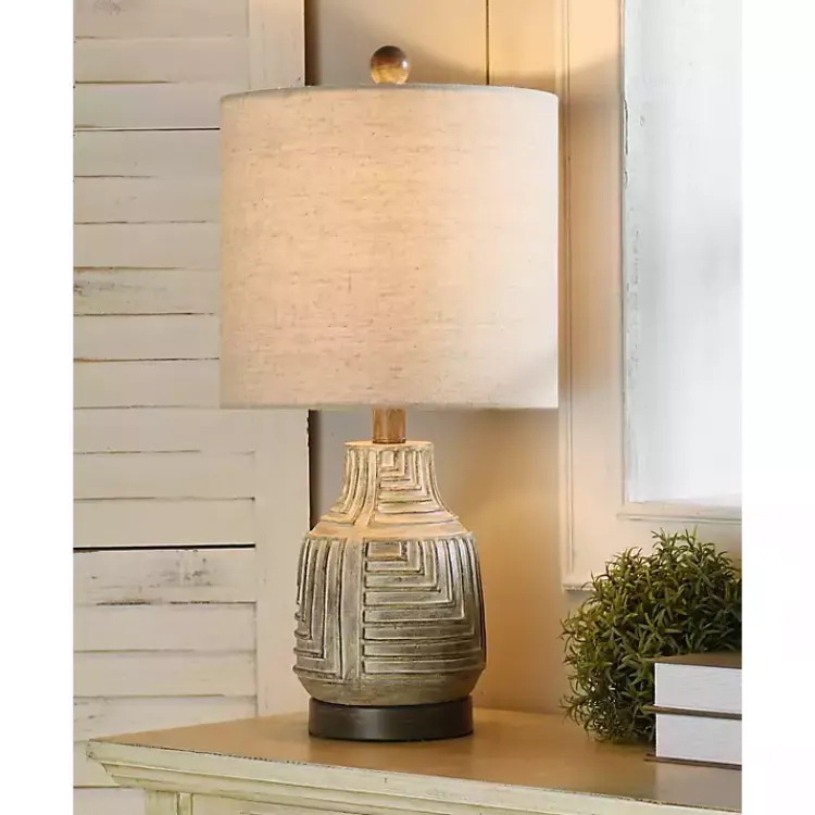 Table Lamps-Kirklands Home Maze Design Table Lamp Tan