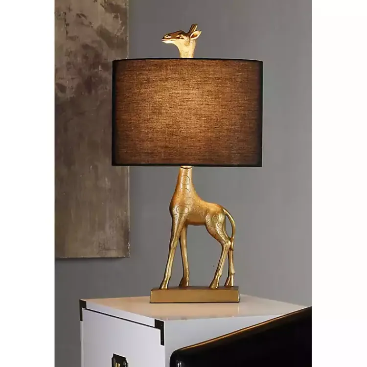 Table Lamps-Kirklands Home Navy and Gold Giraffe Table Lamp Blue