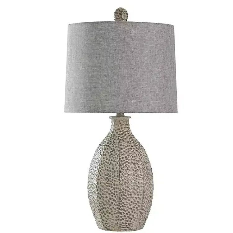 Table Lamps-Kirklands Home and Cream Textured Table Lamp Gray