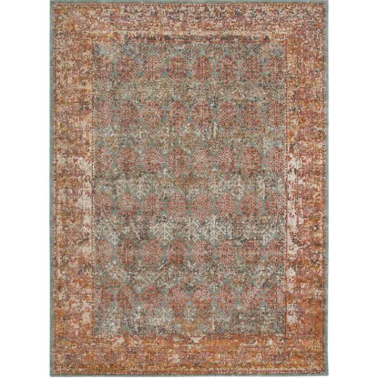 Area Rugs-Kirklands Home Sea Blue Eaton Transitional Area Rug, 6x8