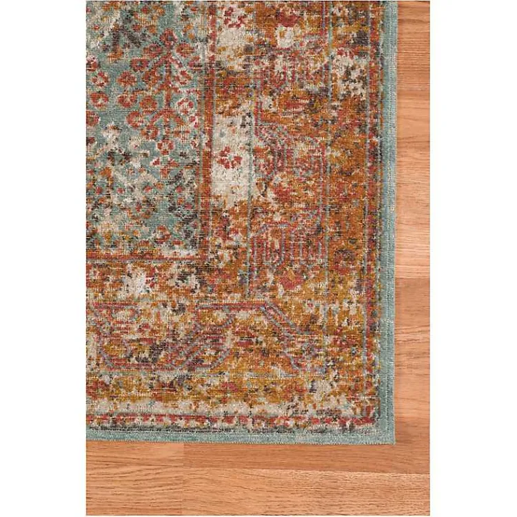 Area Rugs-Kirklands Home Sea Blue Eaton Transitional Area Rug, 6x8