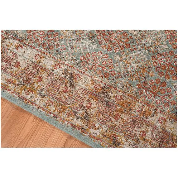 Area Rugs-Kirklands Home Sea Blue Eaton Transitional Area Rug, 7x9