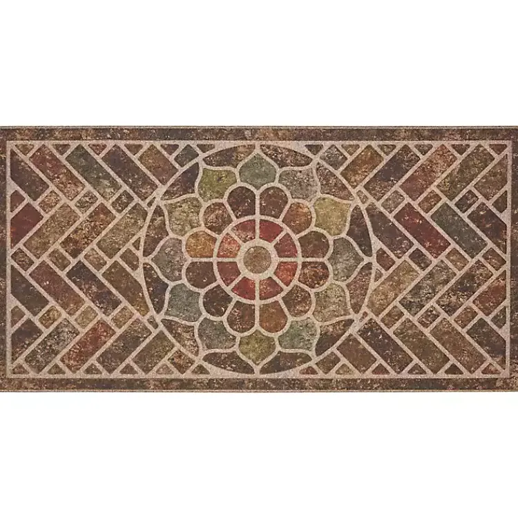 Doormats-Kirklands Home Ornamental Brick Entry Doormat Brown