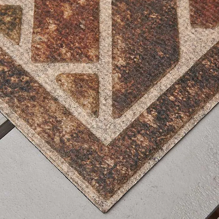 Doormats-Kirklands Home Ornamental Brick Entry Doormat Brown