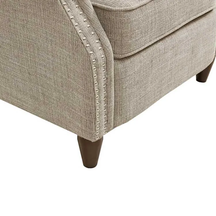 Accent Chairs-Kirklands Home Evanston Push-Back Sand Recliner Gray