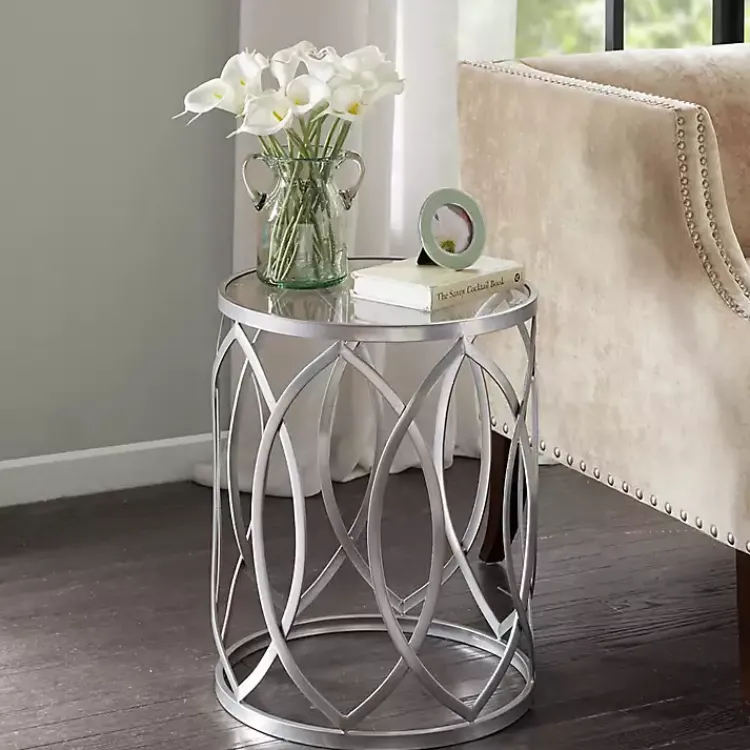 Accent & End Tables-Kirklands Home Corey Geometric Accent Table Gray